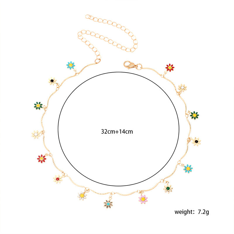 Wholesale Drip Oil Sunflower Copper Bracelet